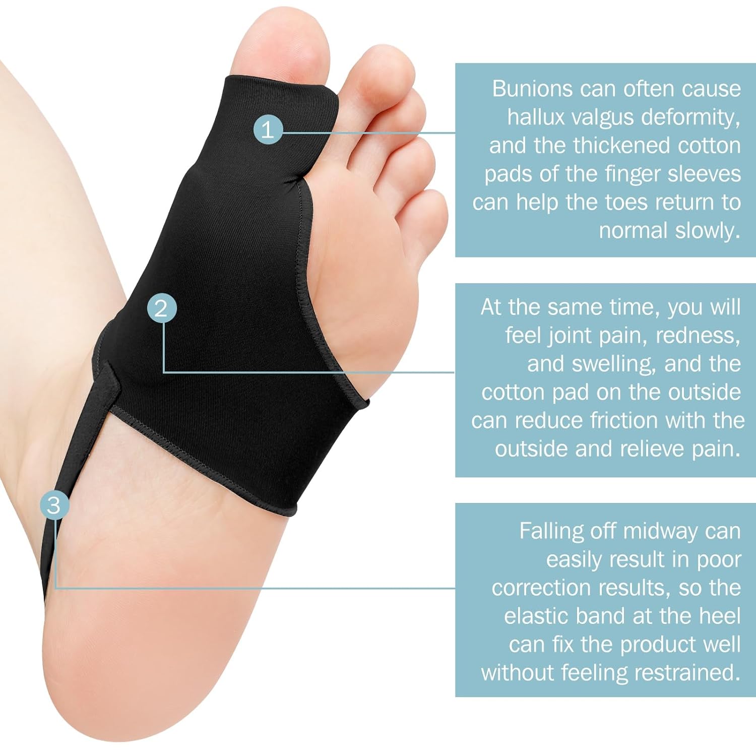 2PCS Bunion Correctors for Women & Men Big Toe, Big Toe Separator-Orthopedic Bunion Splint-Bunion Pads-Toe Spacers Pain Relief, Comfortable & Breathable for Day/Night - Image 4