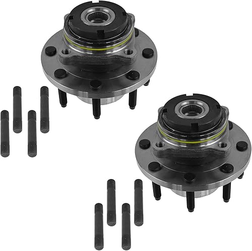 Miniatura 5 de TRQ Juego de 2 piezas de rodamiento de rueda delantera y conjunto de cubo 4WD compatible con Ford F-250 Super Duty F-350 Super Duty 1999-2001