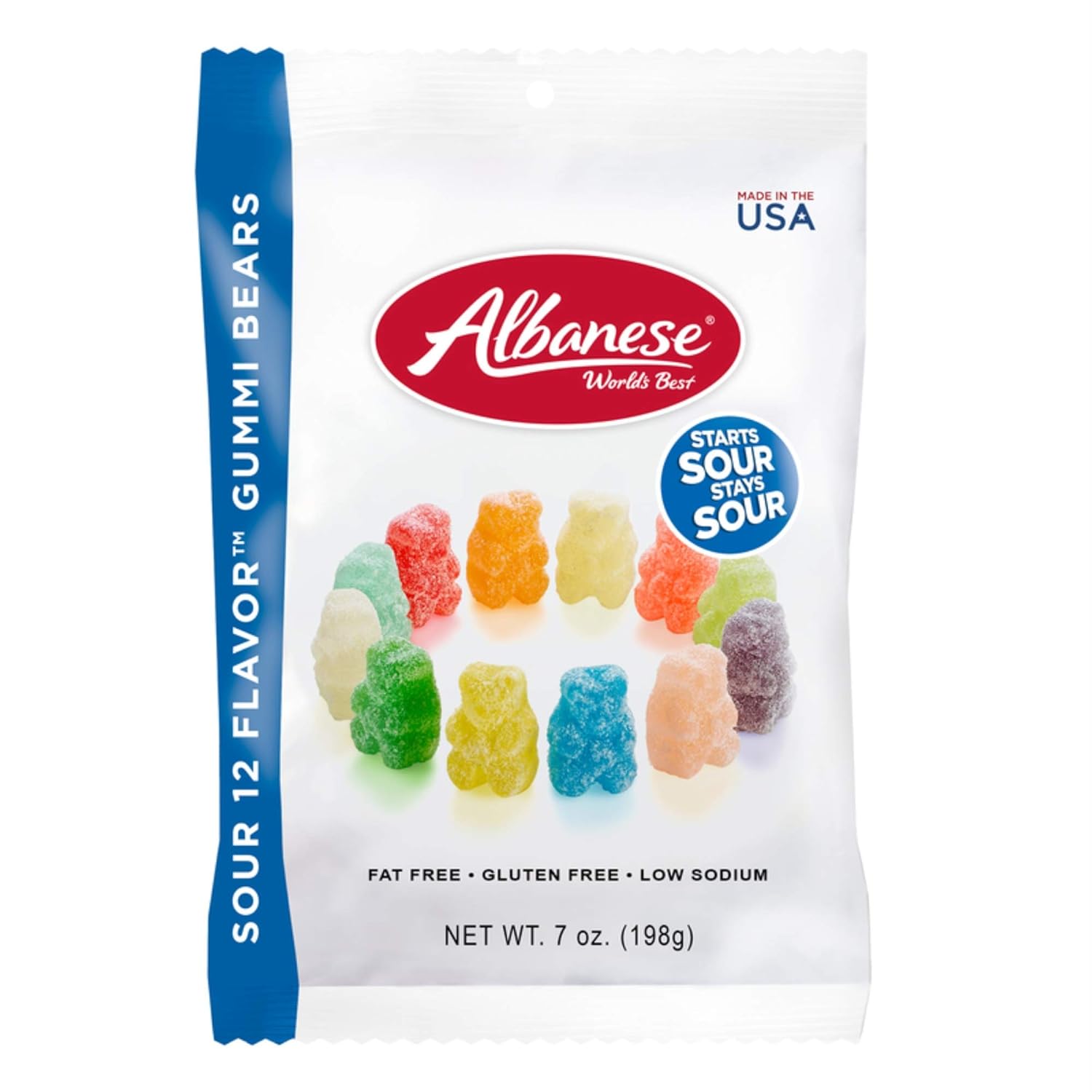 Albanese 12 Sour Flavors Gummy Bears 7 oz.12 Grocery