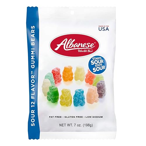 Albanese 12 sabores ácidos Osos de gomitas de 7 oz12