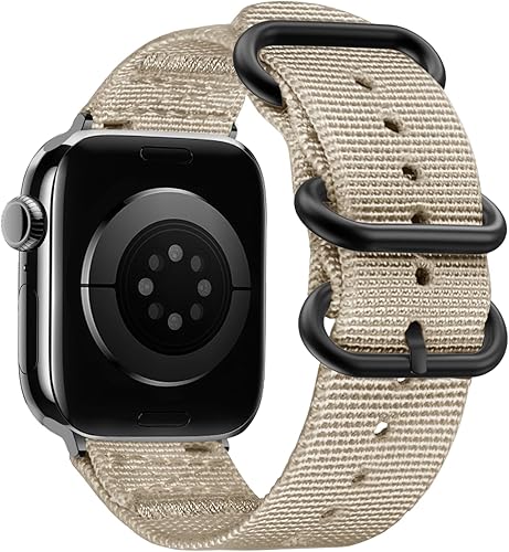 Miniatura 14 de Youther Correa de nailon compatible con Apple Watch Band de 1.654 in 1.732 in 1.772 in 1.811 in 1.929 in 1.496 in 1.575 in 1.614 in, correa Azul