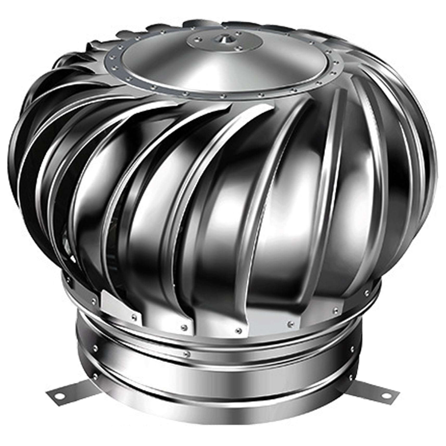 Roof Vent, 11 Inch Round Rotary Fan Stainless Steel Unpowered Rotation Roof Turbine for Ventilation Ducts Chimneys Farms