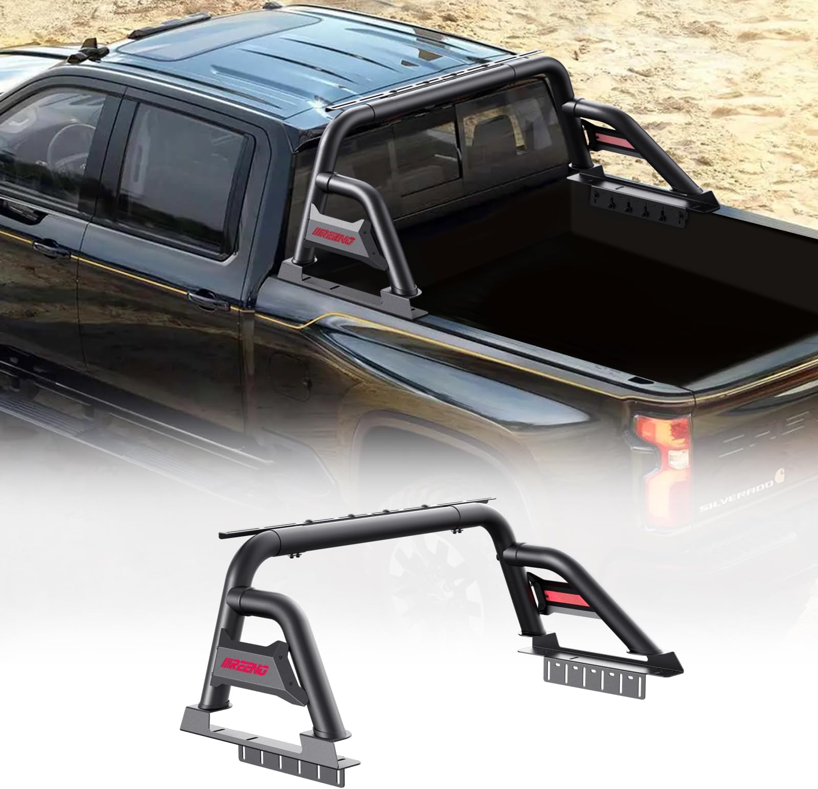 Roll Bar for Pickup Truck Compatible with Ford F-150/250,Silverado 1500, Ram 1500/2500, Sierra,Tundra/Adjustable Sport Roll bar (No Drilling/Full Size Trucks)