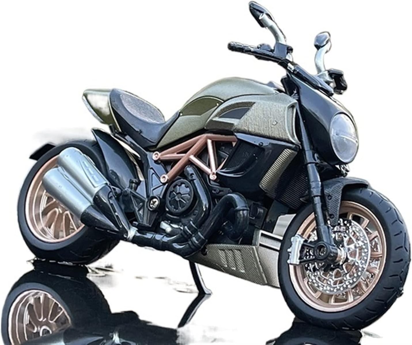 HTASFCI Motorcycle Model for Ducati Diavel Carbon 1:12 Red Die Casting Vehicle Collection Hobby Motorcycle Model Locomotive Boyfriend Birthday Gift(Green)