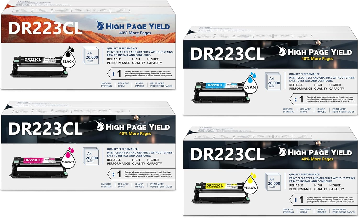 DR223CL DR223CL BK/C/M/Y Drum Unit Set SAO Compatible
