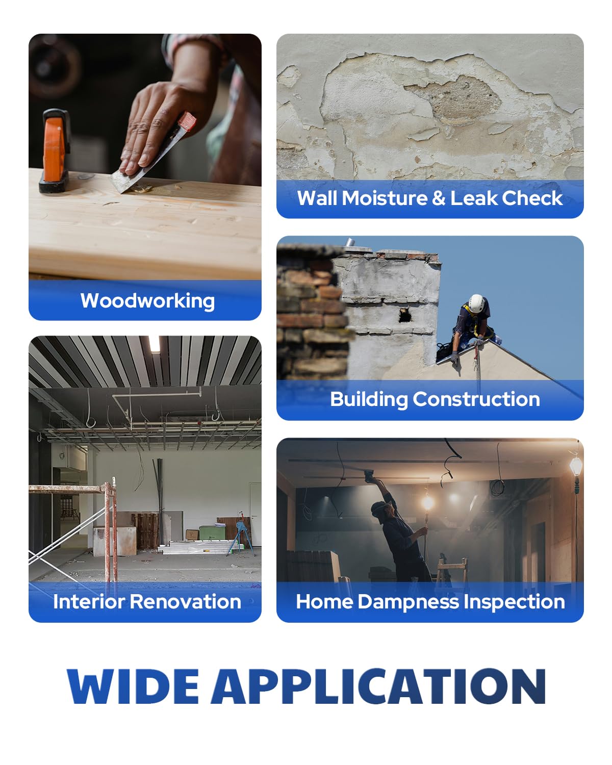 Pinless Moisture Meter - Wood, Drywall, Masonry -6 Pinless Moisture Meter - Wood, Drywall, Masonry -6