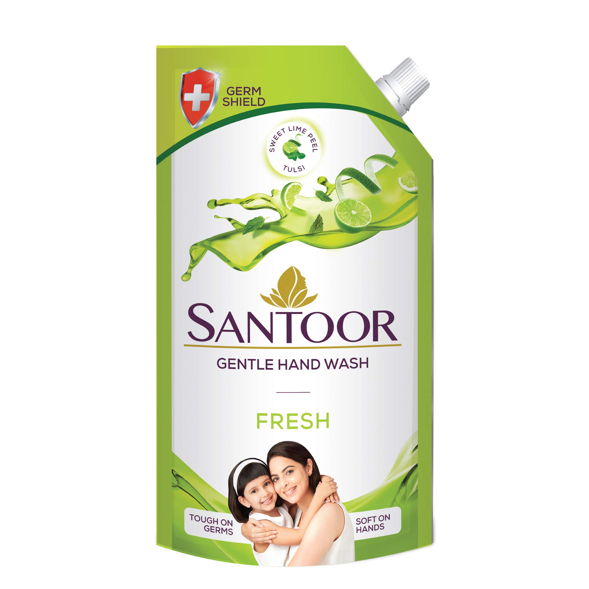 Santoor Fresh Gentle Hand Wash, 750ml with Natural goodness of Sweet Lime Peel & Tulsi-image-2