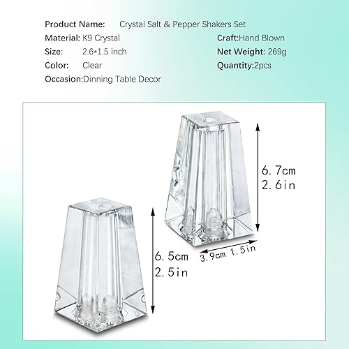 Miniatura 3 de Juego de saleros y pimenteros de cristal para mesa, salero y pimentero de cristal pequeño