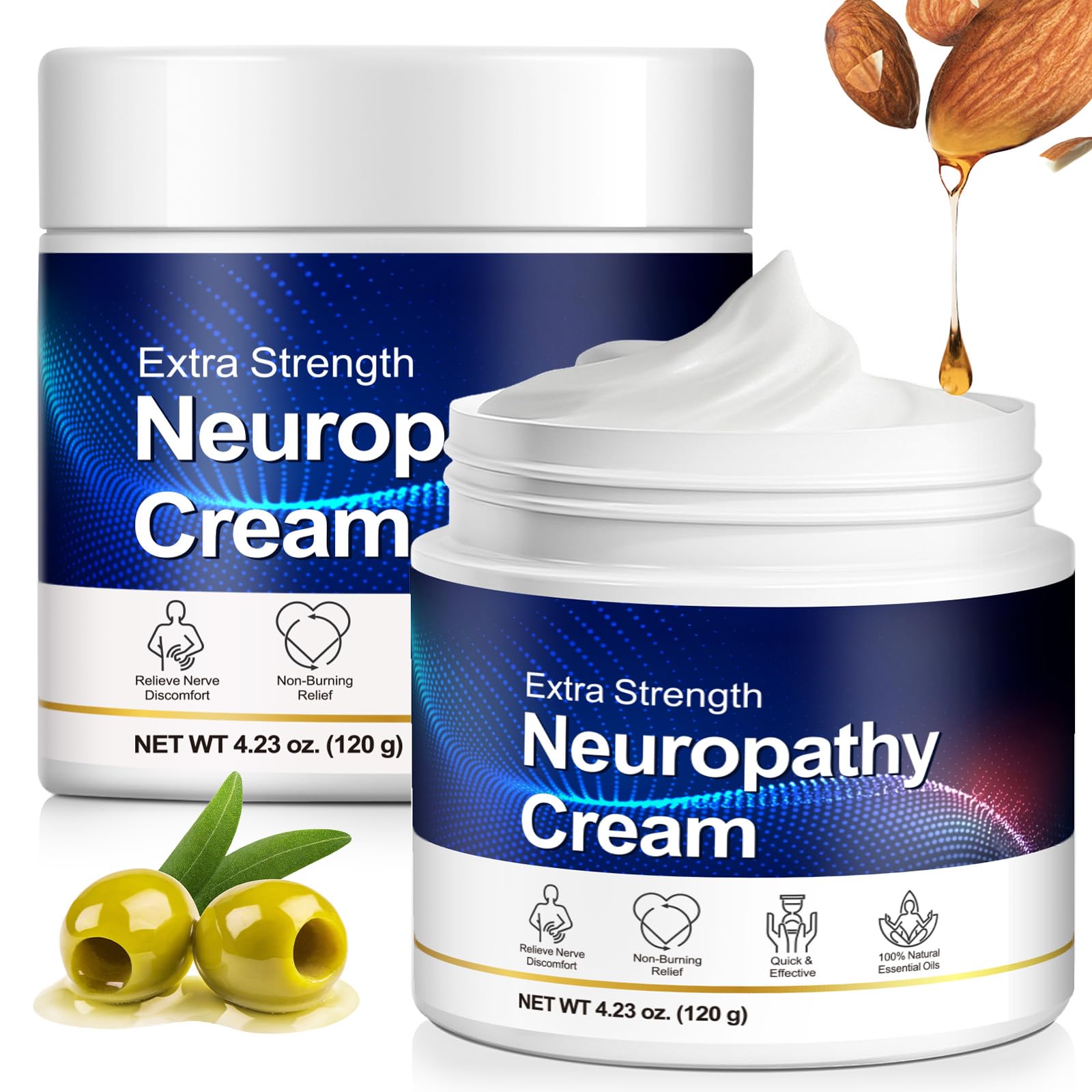 Neuropathie-Creme Mit Extra Starker Wirkung Gegen Schmerzen, Enthält Lavendel, Arnika Und Vitamin B6, Creme Zur Linderung Von Nervenschmerzen, Geeignet Für Muskeln Und Gelenke Am Ganzen Körper 120G