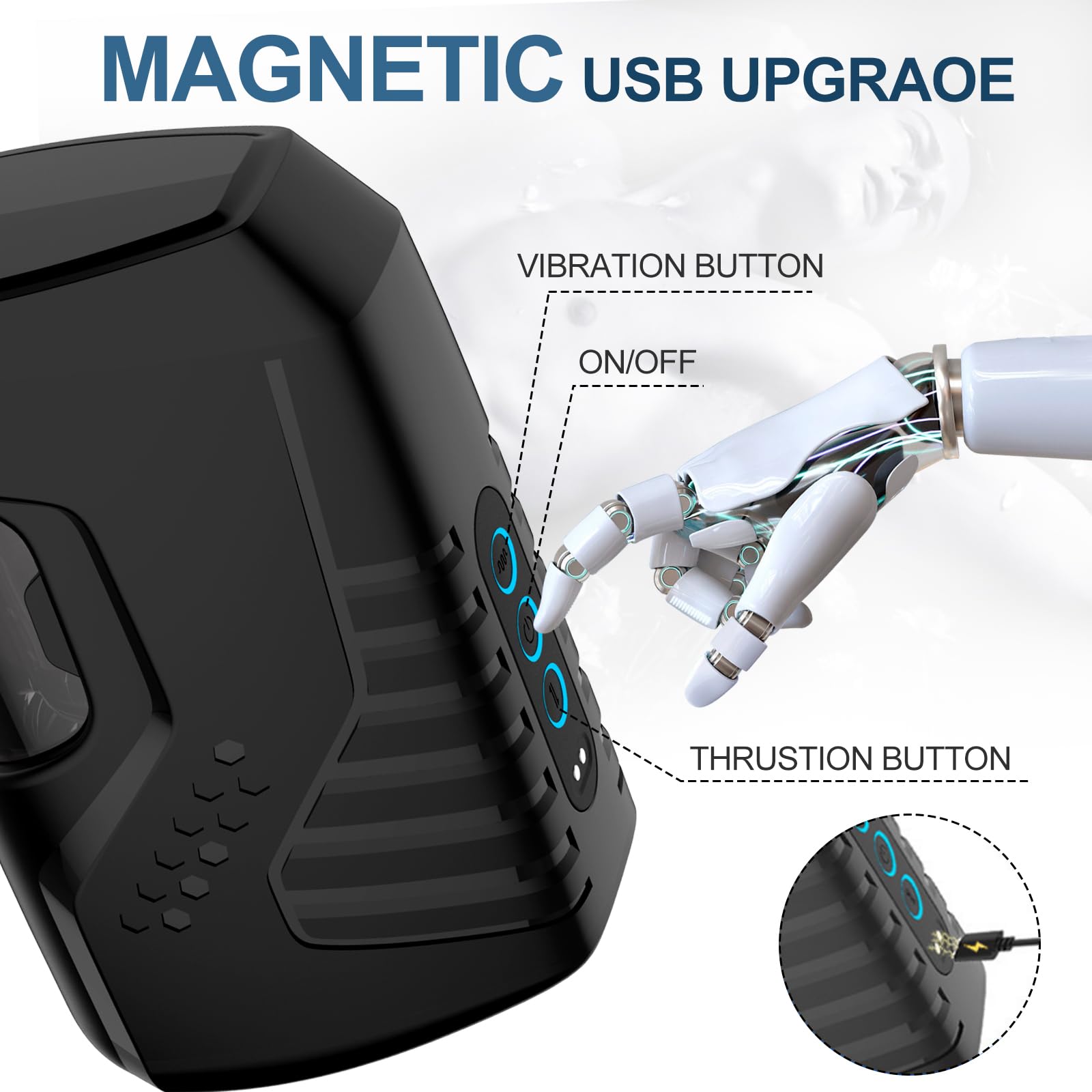 Masturbateur Automatique Jouet Sexuel, Appareil Masturbateur Cup avec 10 Modes de Vibration&Télescopiques, Adulte Sexe Machine avec 3D Silicone Manchon de Particules, Pompe à Pénis pour Homme (TKCFR)