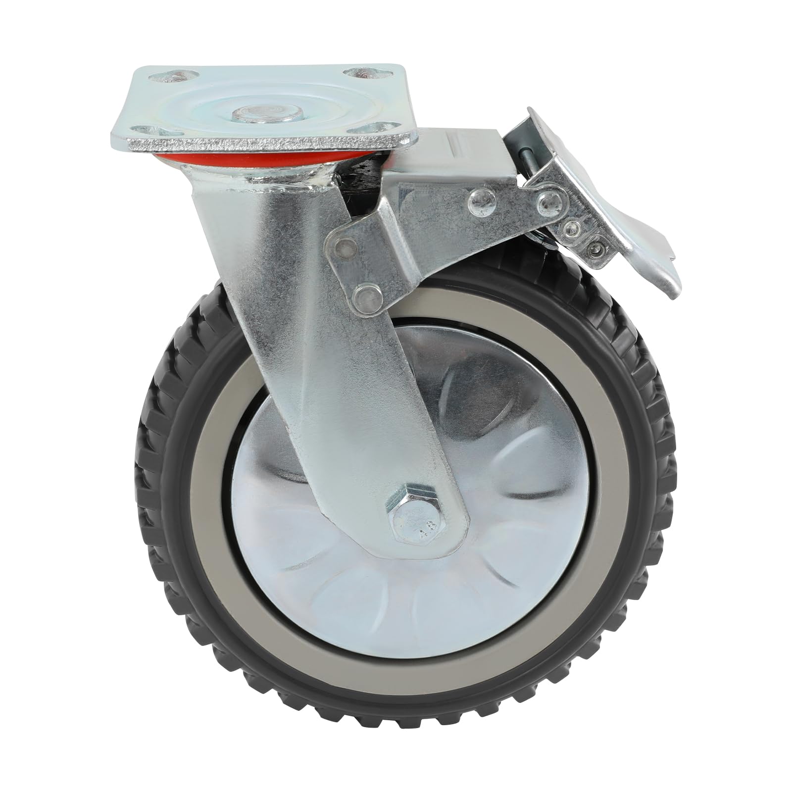 4 Stück Schwerlastrollen 200mm, PU Lenkrollen 360° mit Bremse & Festrollen | 700kg Tragkraft, Universalräder Industrierollen für Werkstatt Lager Wohnung (2 Lenkrollen mit Bremsen+ 2 Feststehende Rollen)