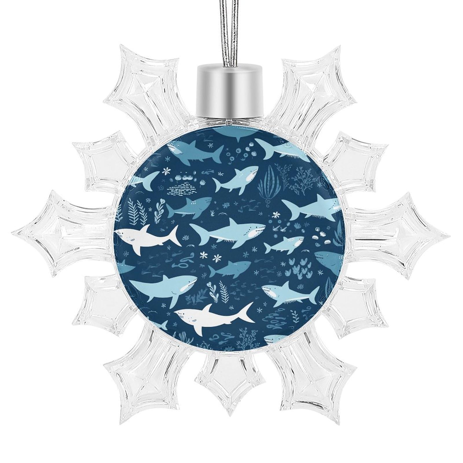 Sharksm Snowflake Decorations, Winter Snowflake Ornaments Christmas Party Decorations Christmas Tree Decorations for Xmas Tree Winter New Year Party Supplies