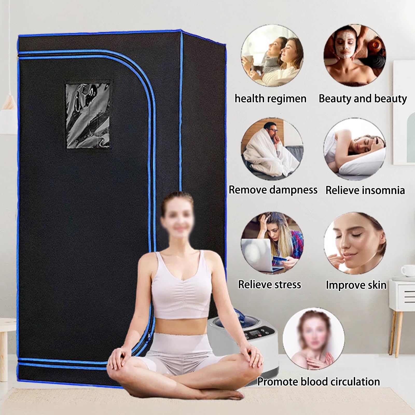 Przenośna sauna domowa, namiot do sauny, osobisty namiot do spa domowego, skrzynka parowa na całe ciało, sauna domowa, szybko się nagrzewa, wspomaga utratę wagi i relaksuje ciało