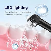 Vista 4 de Pulidor de dientes recargable con 5 cabezales de cepillo, 9 pastas de pulido, 4 modos de velocidad, kit de limpieza dental IPX6, luz LED, kit