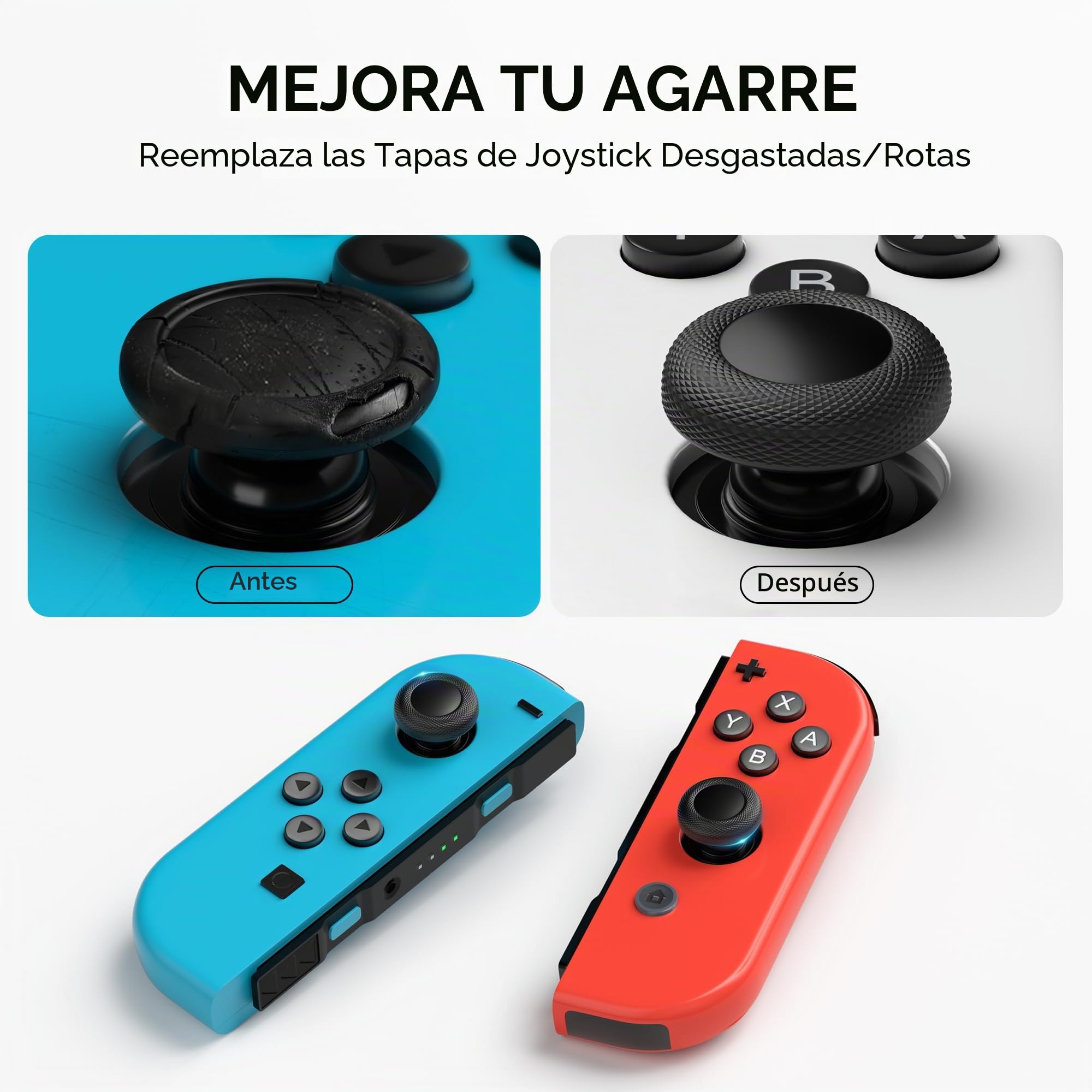Agarres para el Pulgar para Nintendo Switch - Antideslizantes - Textura láser - Resistentes al Desgaste - Capuchón de Reemplazo Joystick para Mando Switch/OLED/Lite, 10 Tapas