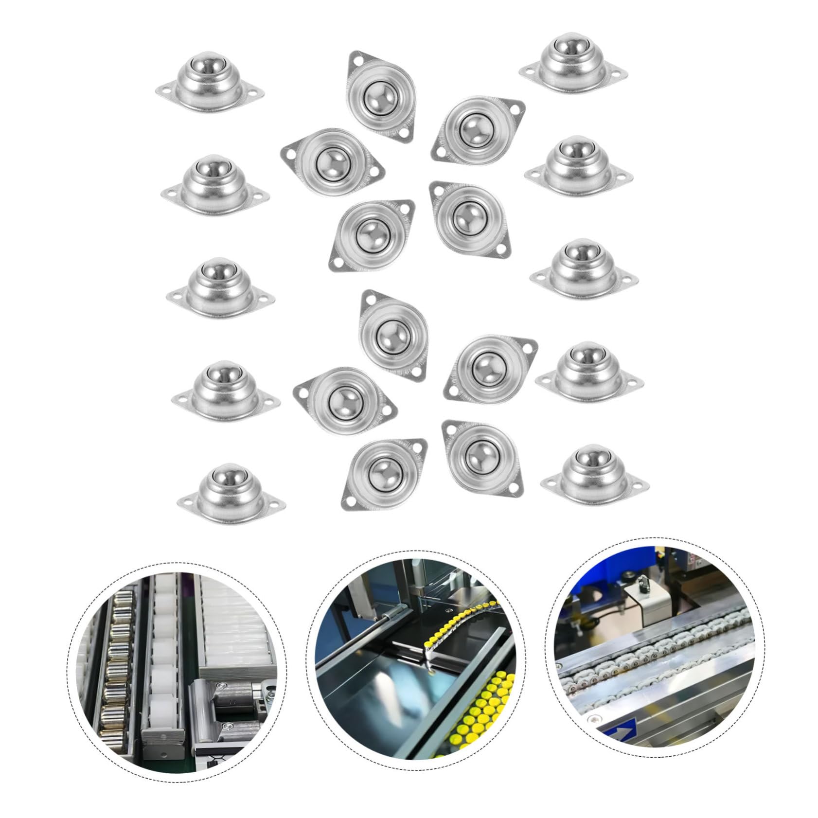 CIYODO 20pcs Universal Ball Rotation Casters ????? ????? ????? Ball Transfer Roller Little Rollers for Kitchen Appliances Transfer Bearing Roller Ball Transfer Bearing Unit Steel Silver