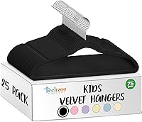 Vista 17 de 50 perchas de terciopelo premium para niños - 14.0 pulgadas, antideslizantes para niños y preadolescentes - Perchas ultra delgadas, que ahorran