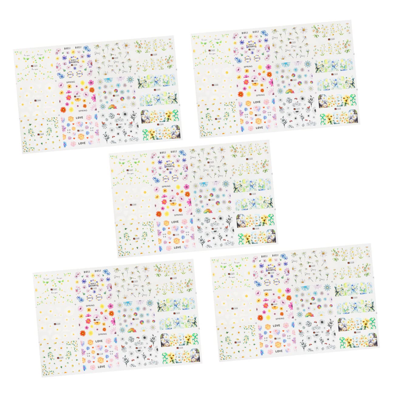 Didiseaon 3 Juegos Pegatinas De Uñas De Y Verano. Decoración De Belleza De Uñas Diseño De Pegatinas Resplandecer Brillar Papel De Transferencia 5 Hojas * 3
