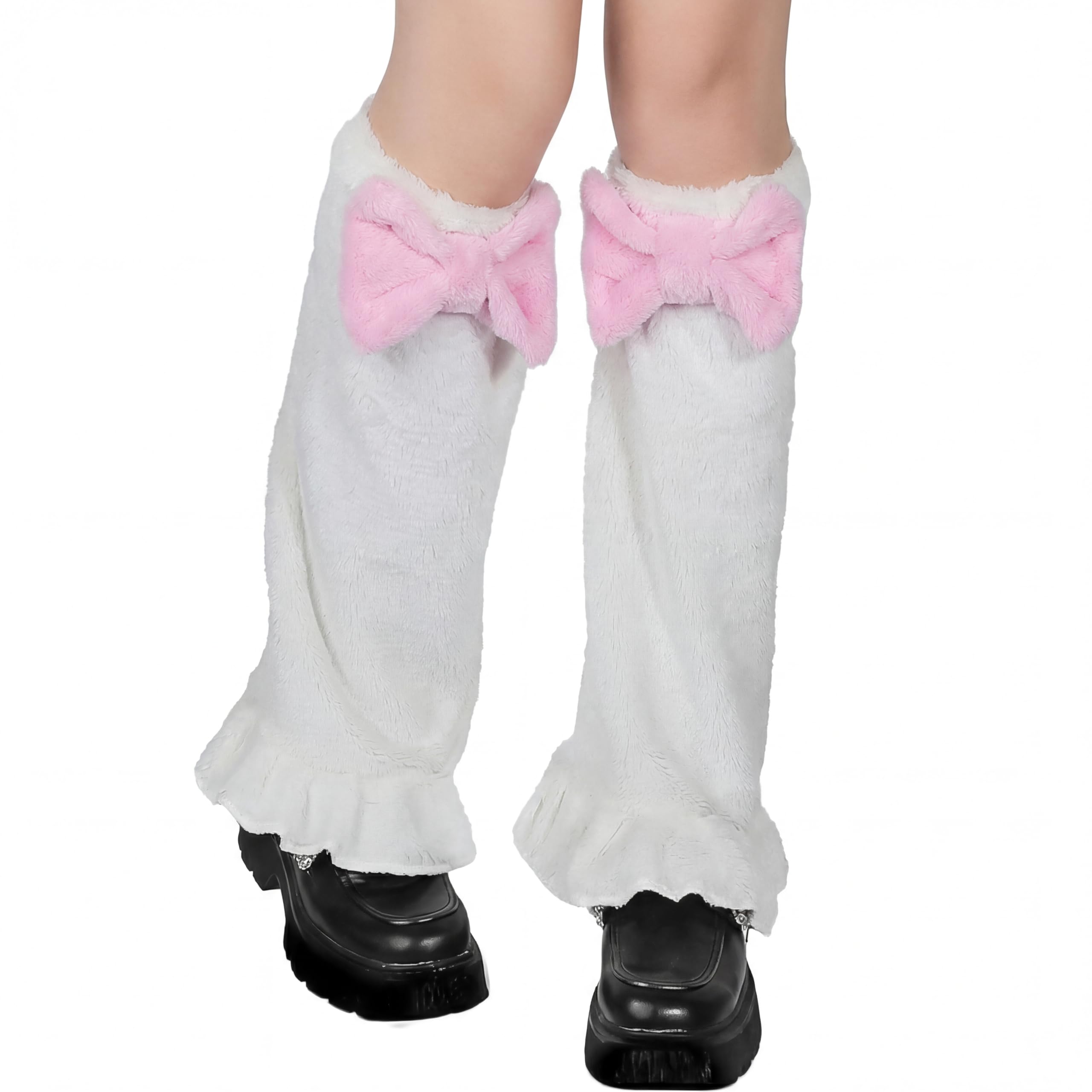 SATINIOR Kawaii Furry Leg Warmers Over The Knee for Women Girls Y2K Lolita Knee Socks Leg Warmers for