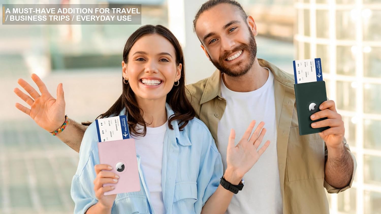 Airtag Passport Holder for Women Men Travel, Real Leather Passport Wallet, Handmade Passport Cover Case with Airtag Slot, Travel Must Haves Essentials Accessories Birthday Gifts (Crazy Horse, Blue) - Image 7