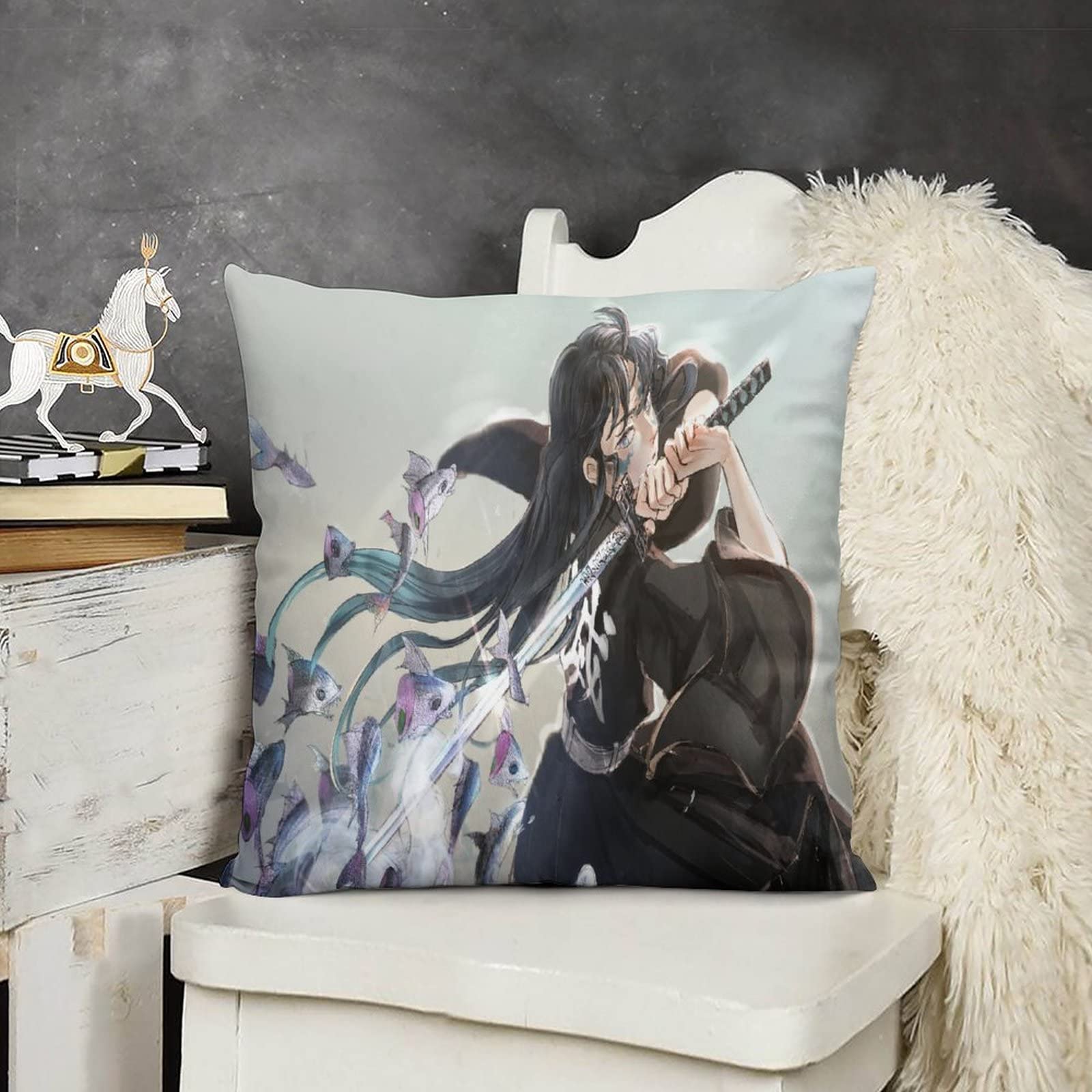 無一郎　クッションカバー 鬼滅の刃】 クッションカバー【時透無一郎（ときとうむいちろう