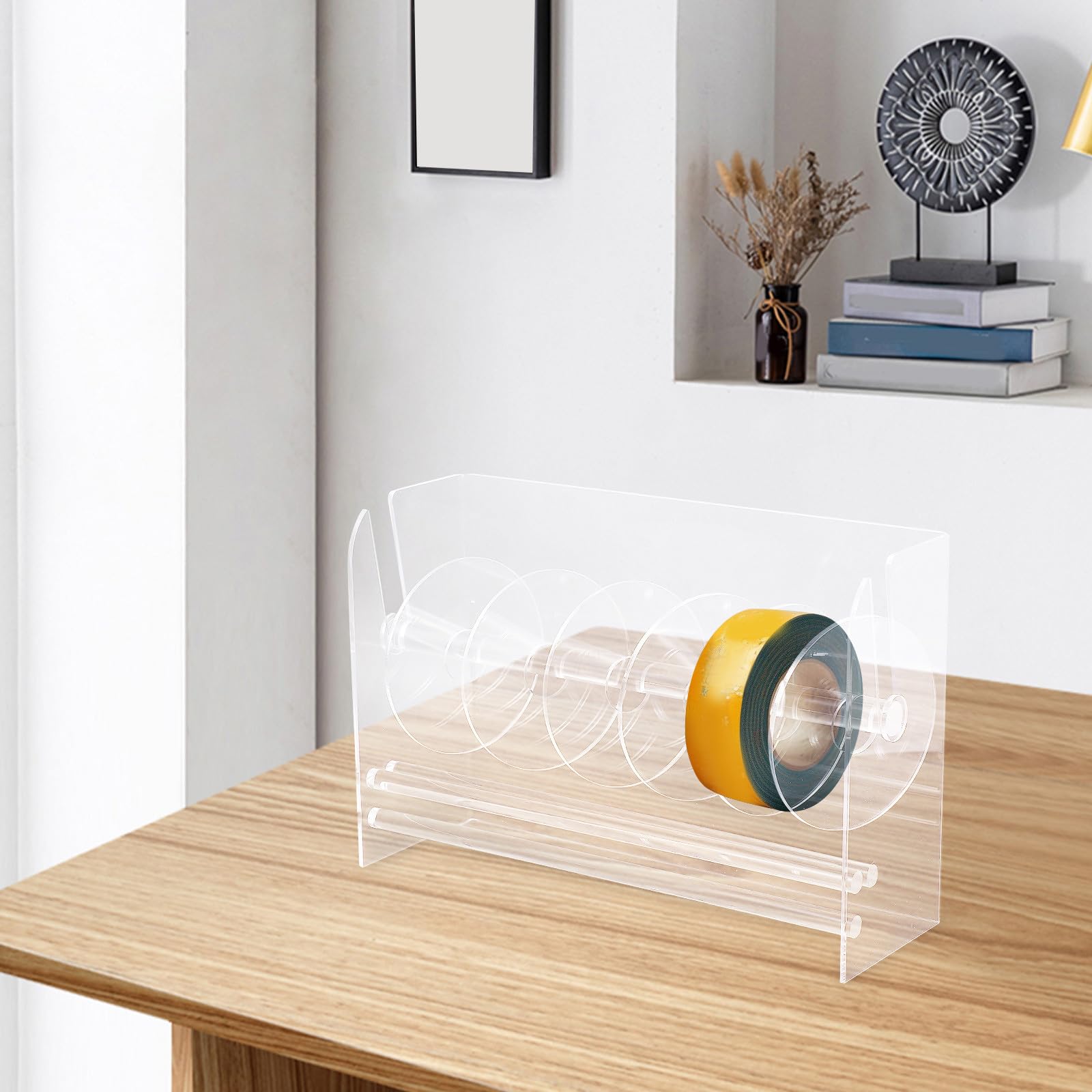 TOYANDONA Etikettenhalter Aufkleber Organizer Acryl Organizer Verstellbarer Robuster mit 7 Fächern Einfacher Bedienung Tischspender für Büro und Schreibtisch
