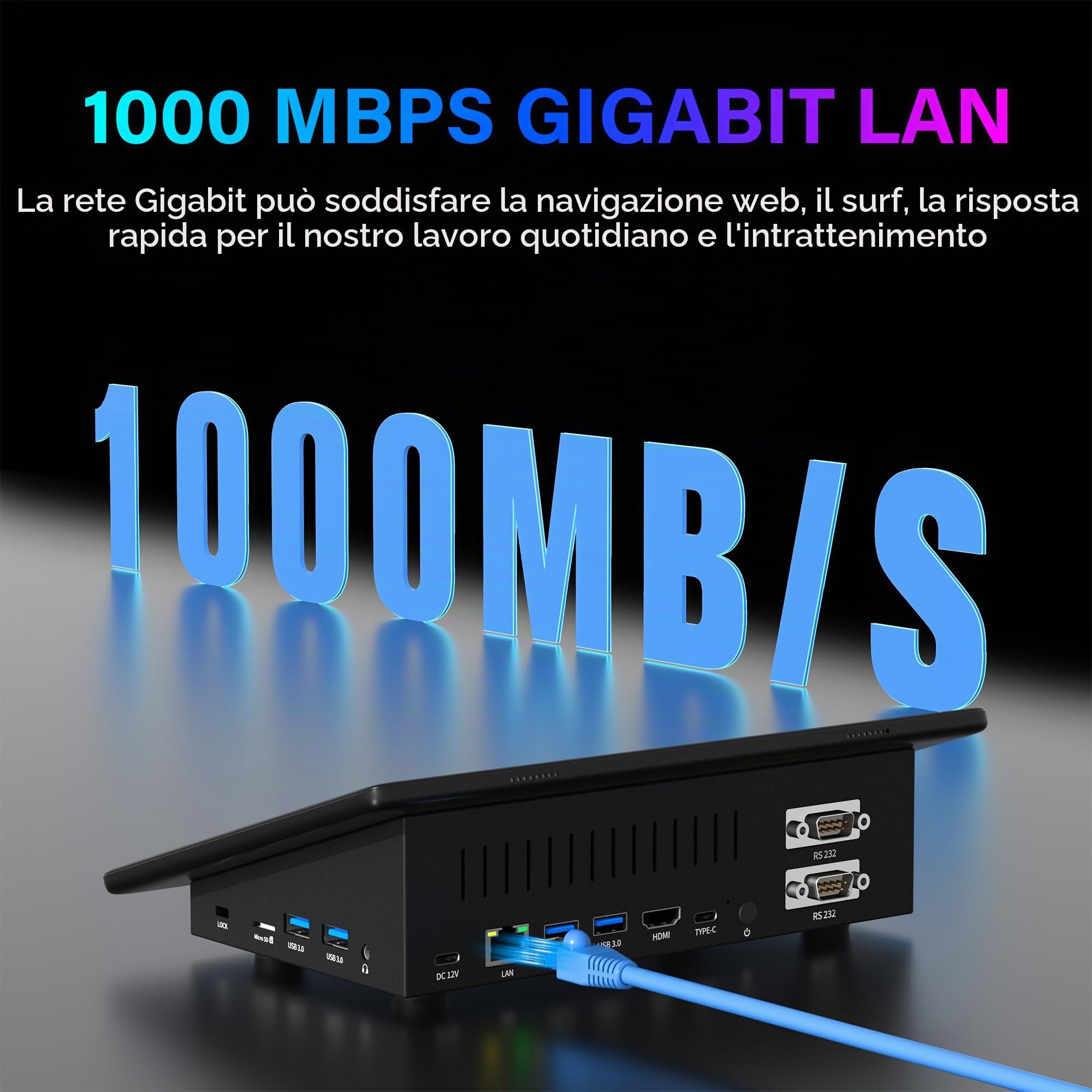 Computer Mini PC Mini Desktop PC Win 11 N5095, 8GB RAM, 128GB eMMC, Touchscreen PC-mini da 11,6 Pollici, 4K Doppia Uscita Display HDMI 2,0 Type-C3.1, WiFi5.0, BT5,0, Doppio RS232