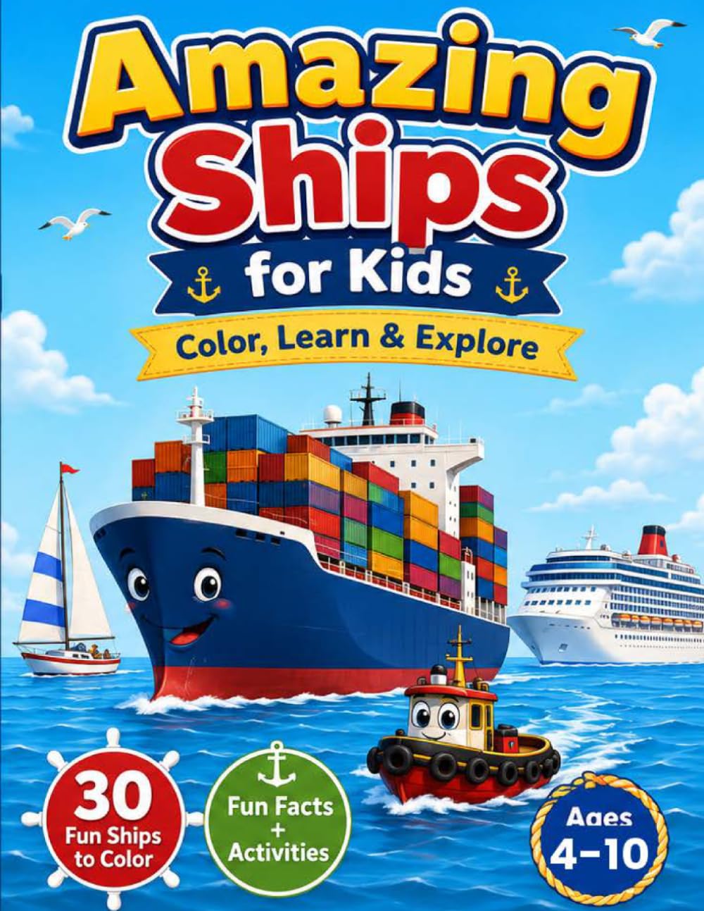 Amazing Ships for Kids – Color, Learn & Explore: Uncle Joe's ColorQuest Adventures