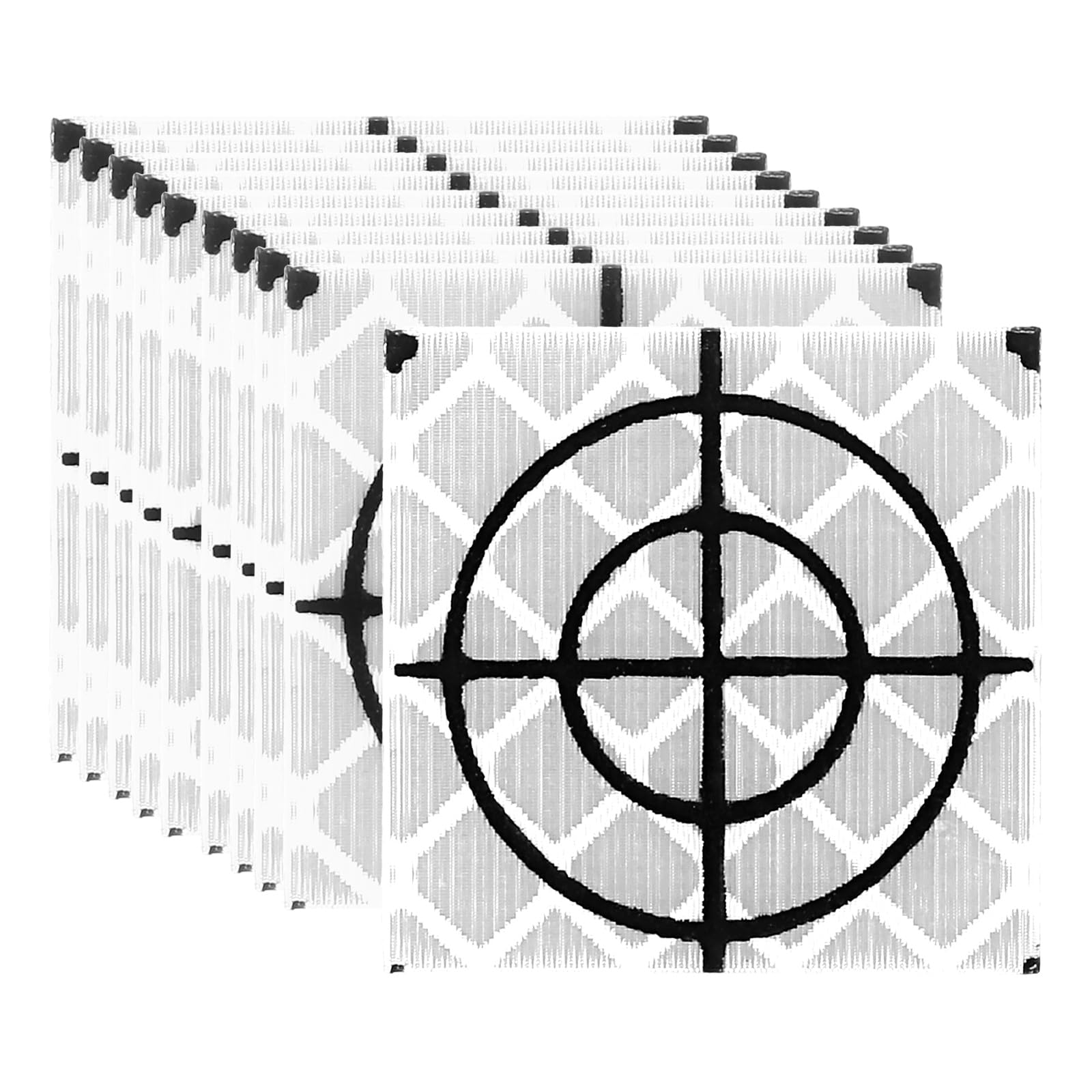 PATIKIL Survey Reflector Target (20x20mm, White)(100 Pcs) Self-Adhesive Reflective Sheet Surveying Target Mark Tape, Suit for Total Stations/Ship Inspection/Tunnel Measure