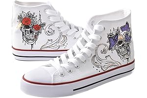 Vivid Skeleton Shoes with Hand-Painted Designs