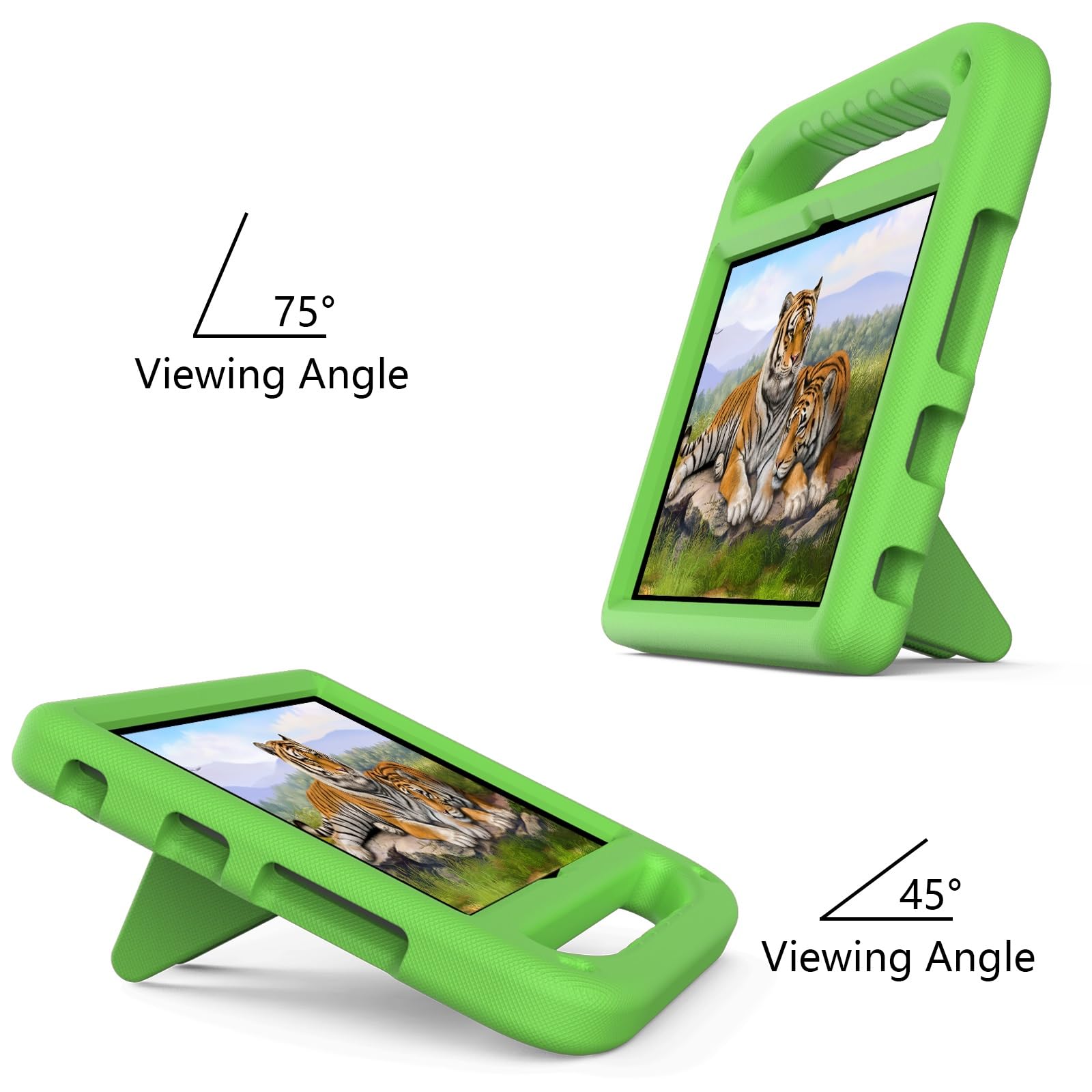 Ochronne etui na tablet Kompatybilny z Kindle Fire HD8/HD 8 Plus 2022 2020, amortyzujący wstrząsy, z uchwytem, ​​EVA, uchwytem, ​​solidne etui na tablet dla dzieci, lekkie Pełna ochrona(Ye?il)