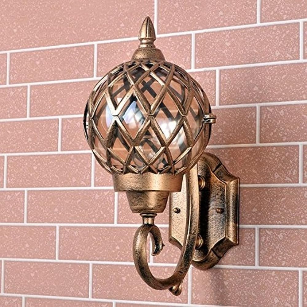 HYJAUSXB Outdoor Wall Sconce 38cm H Rustic Waterproof Outside Lighting Light Fixture, Traditional Porch Lamp, Exterior Lantern with Globe Glass for Garage Doorway