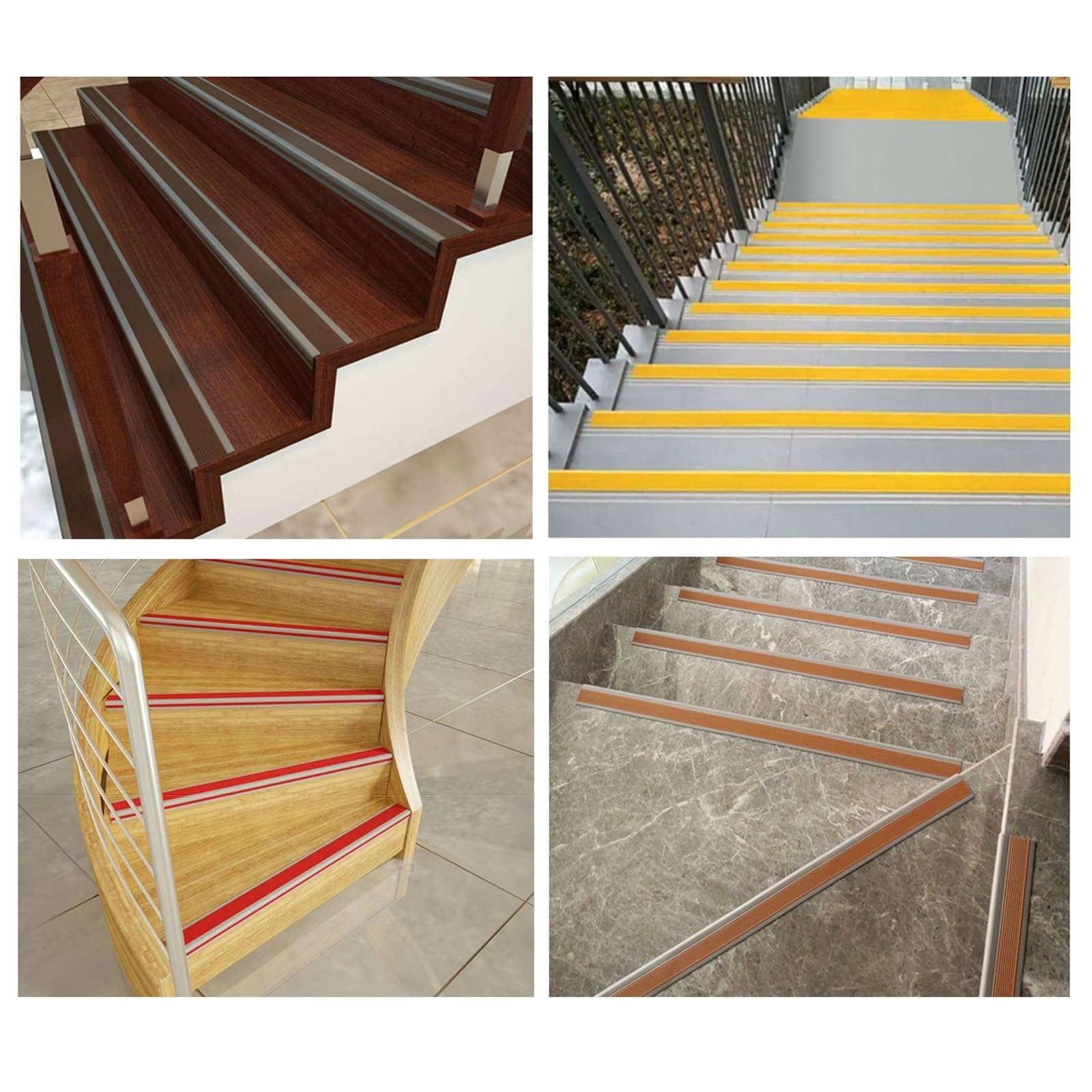 Profilo Antiscivolo Per Gradini In Gomma PVC | Adesivo A L | Per Interni Ed Esterni | Nero - Foto 9