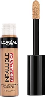 L'Oréal Paris Makeup Infallible Full Wear Concealer, Full Coverage, EXTRA LARGE Applicator, Waterproof, Multi-Use Concealer to Shape, Cover, Contour & Sculpt, Matte Finish, Walnut, 0.33 fl. oz.