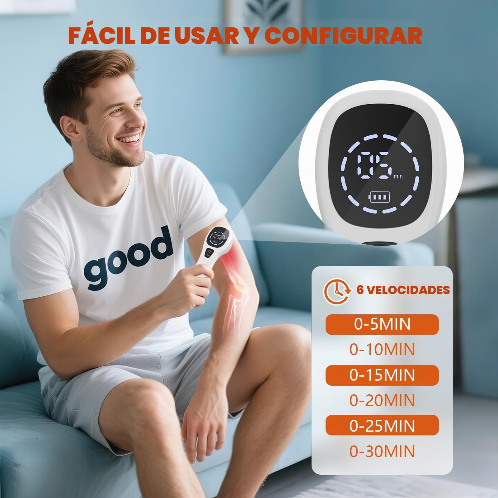 Dispositivo de terapia láser frío para personas, dispositivo de terapia de luz roja de mano con indicador LED, para usar en articulaciones, espalda, rodillas y músculos (4 x 808 nm, 12 x 650 nm)