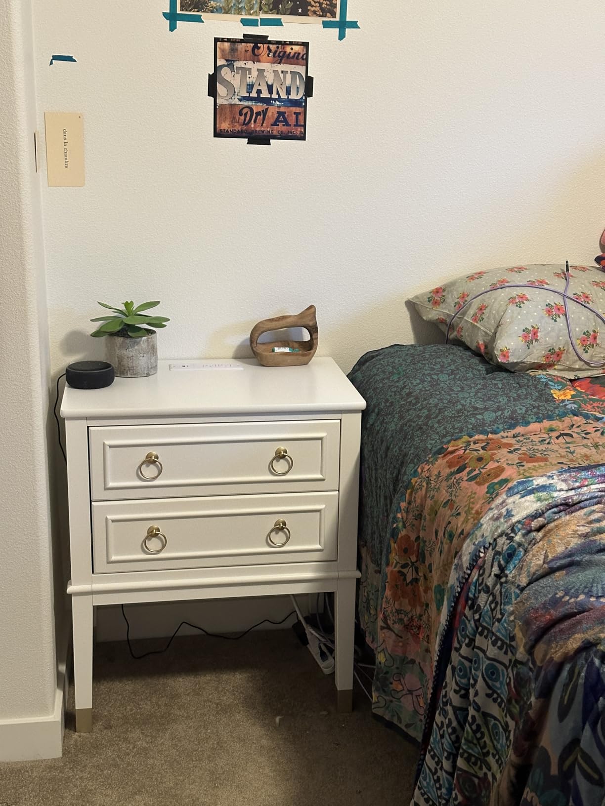 Huuger Nightstand Set of 2, 27.6", White photo review