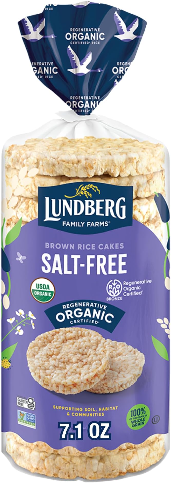 Organic Brown Rice Cakes, Salt-Free, Gluten-Free, Vegan, Healthy Snacks, 8.5 Oz