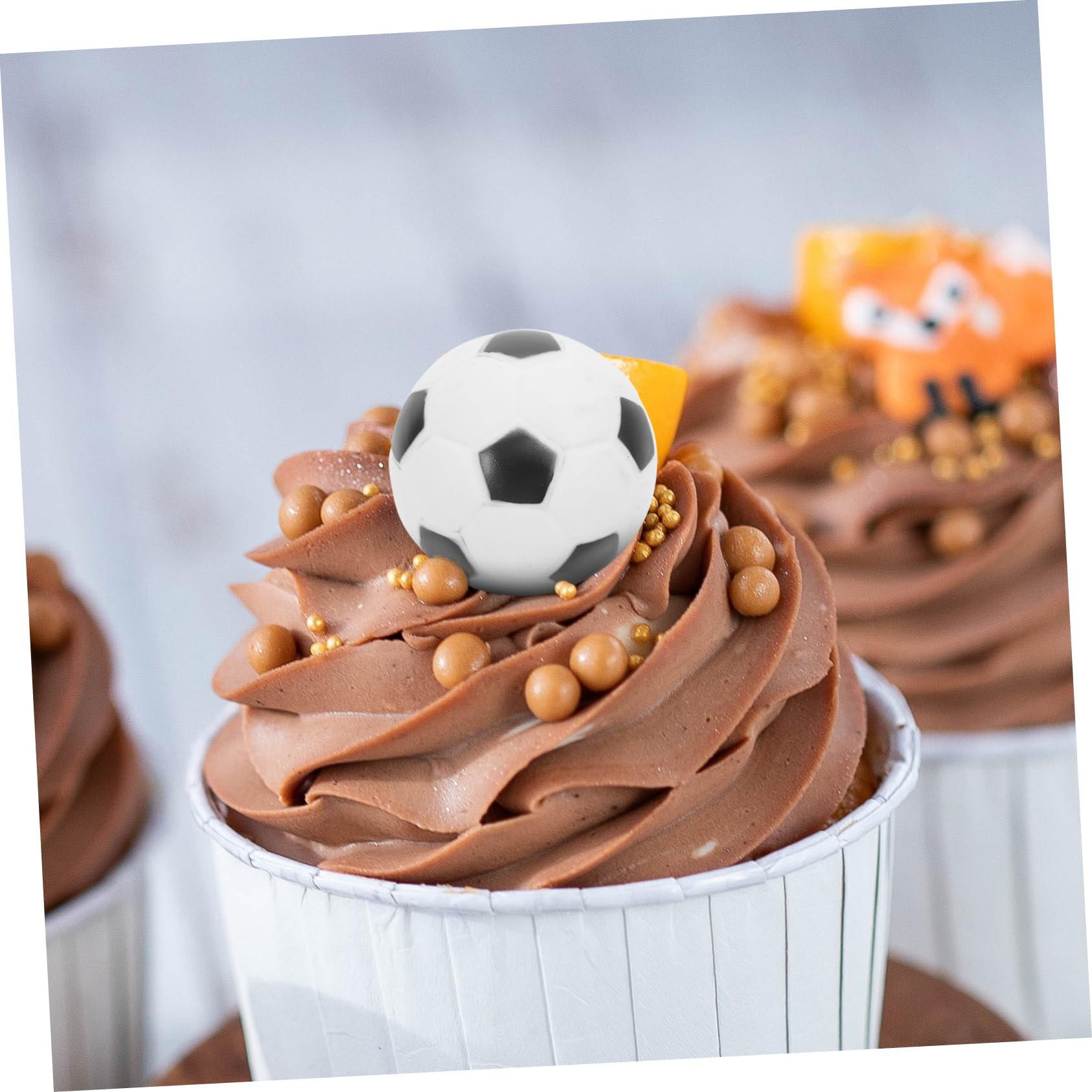 Abaodam 4 Set Di Decorazioni Per Dolci A Forma Di Calcio Decorazioni Per Torte A Forma Di Calcio Forniture Per Feste Di Compleanno 12 Pezzi * 4