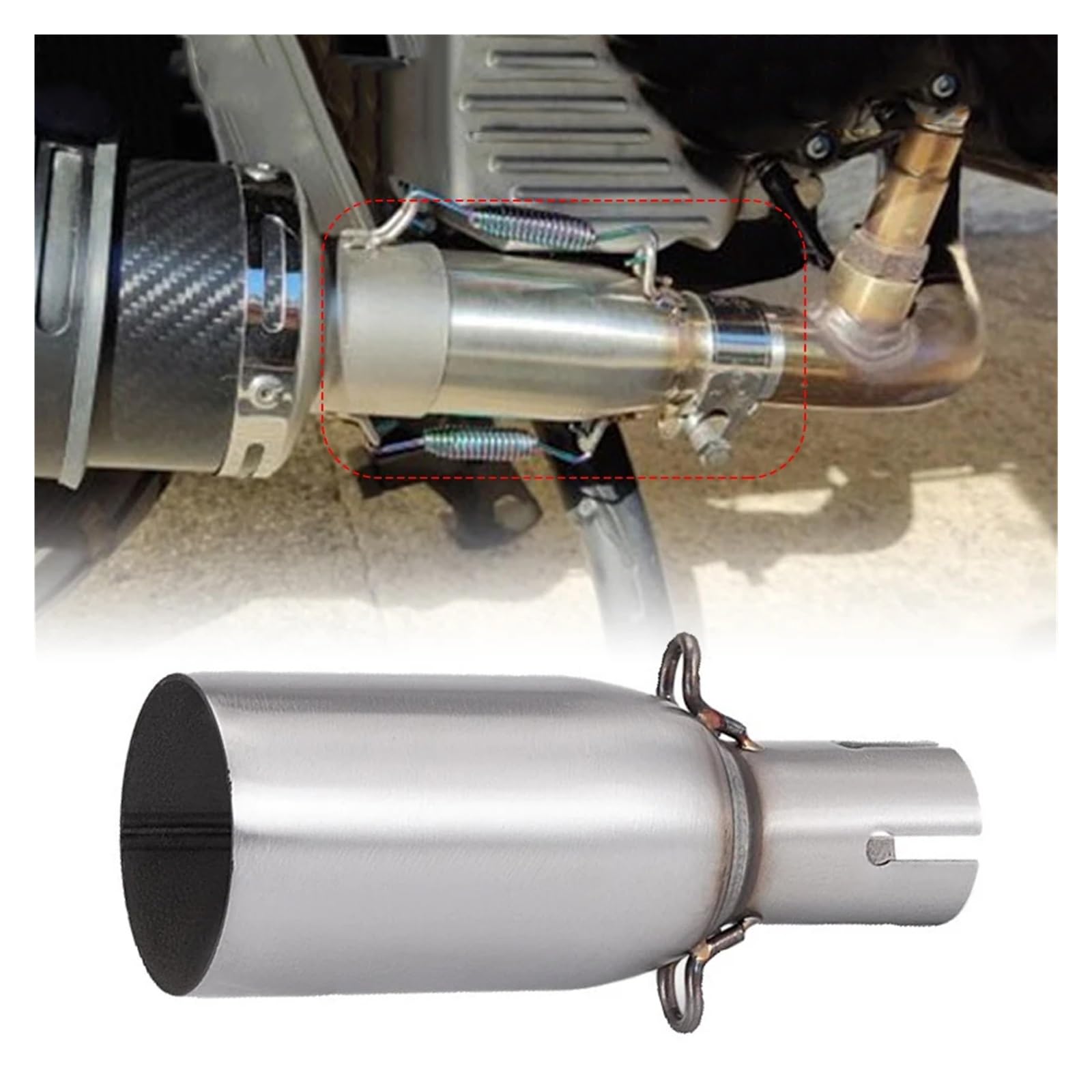 Rura Wydechowa Motocykla Mała Część Środkowa/Adapter 28-45 Mm Do 51 Mm - Uniwersalne Połączenie Środkowe Ze Stali Nierdzewnej rura wydechowa(33mm)
