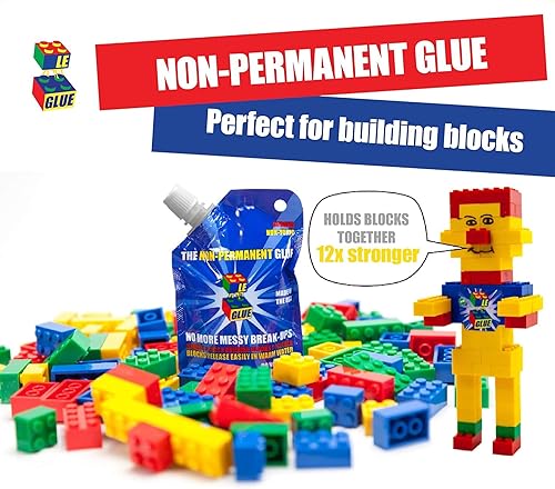 Miniatura 3 de Le-Glue Cola adhesiva temporal para LEGO Mega Blocks Nano Blocks y más Ideal para niños No tóxico Fabricada en EE UU
