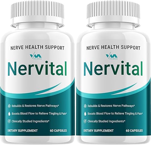 (2 unidades) Suplemento Nervital, cápsulas Nervitales - Fórmula avanzada, revisiones de máxima fuerza, 120 cápsulas