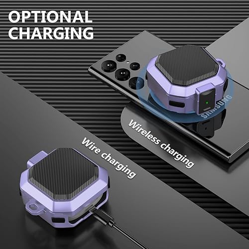 Miniatura 10 de Galafoki Con bloqueo anticaídaFunda militar de fibra de carbono para Samsung Galaxy Buds 2 Pro 2022, funda Buds Pro, funda Buds 2, funda Buds 2,