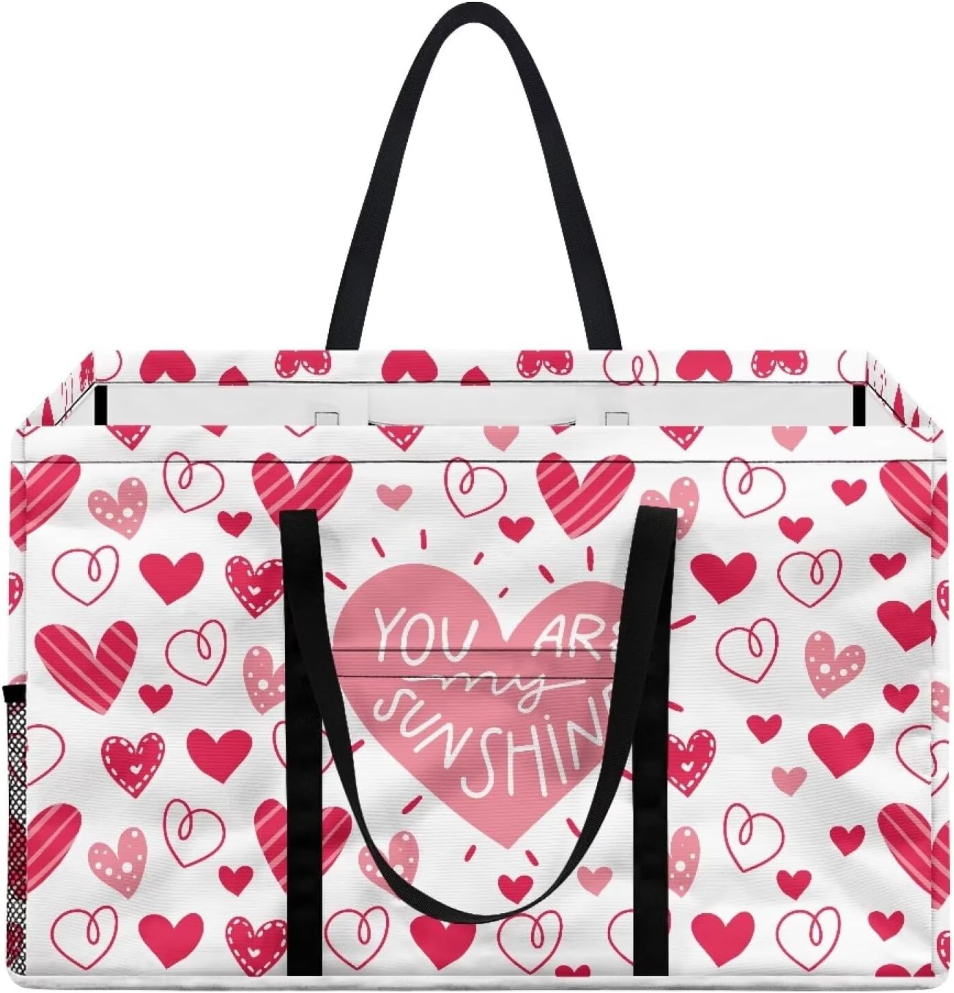 Deer Christmas Large Laundry Hamper with Handle and Pocket Waterproof Dirty Clothes Basket Foldable Durable Laundry Baskets Christmas Decor