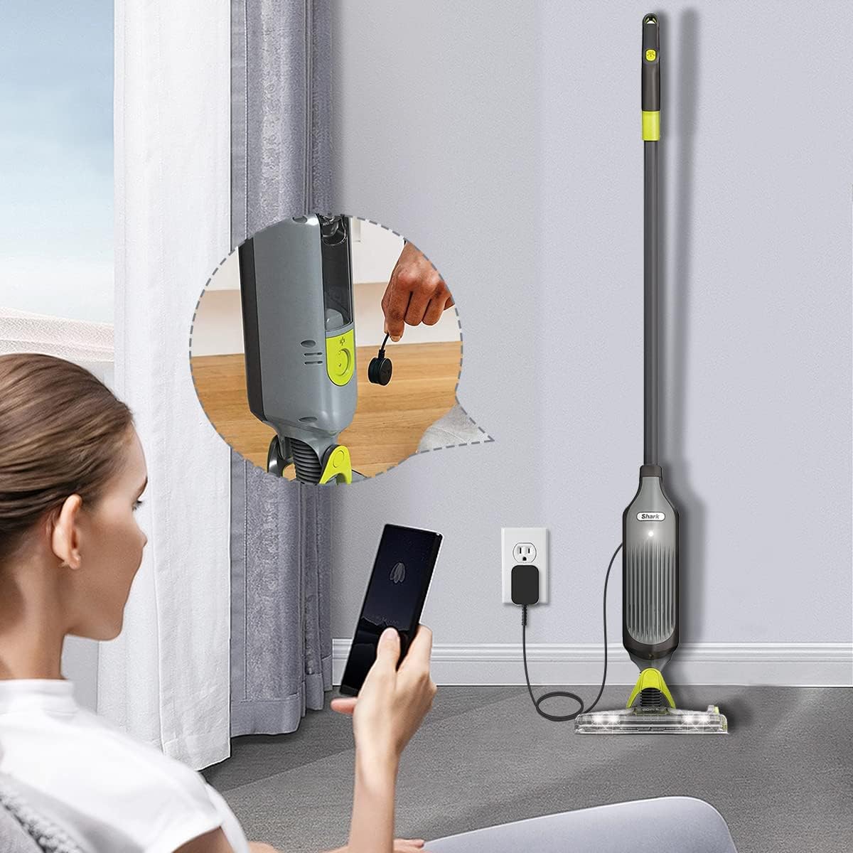 LANMU Charger for Shark VACMOP VM252 VM252C QM250 VACMOP Pro Cordless Hard Floor Vacuum Mop, Replacement Power Cord Magnetic Charger : Home & Kitchen