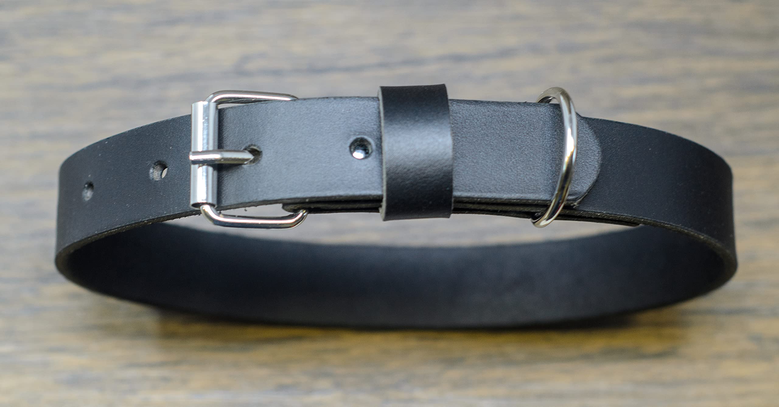 Ashford Ridge Made in England Real Leather Dog Collar - Black Medium, Medium (38cm - 48cm) - Image 2