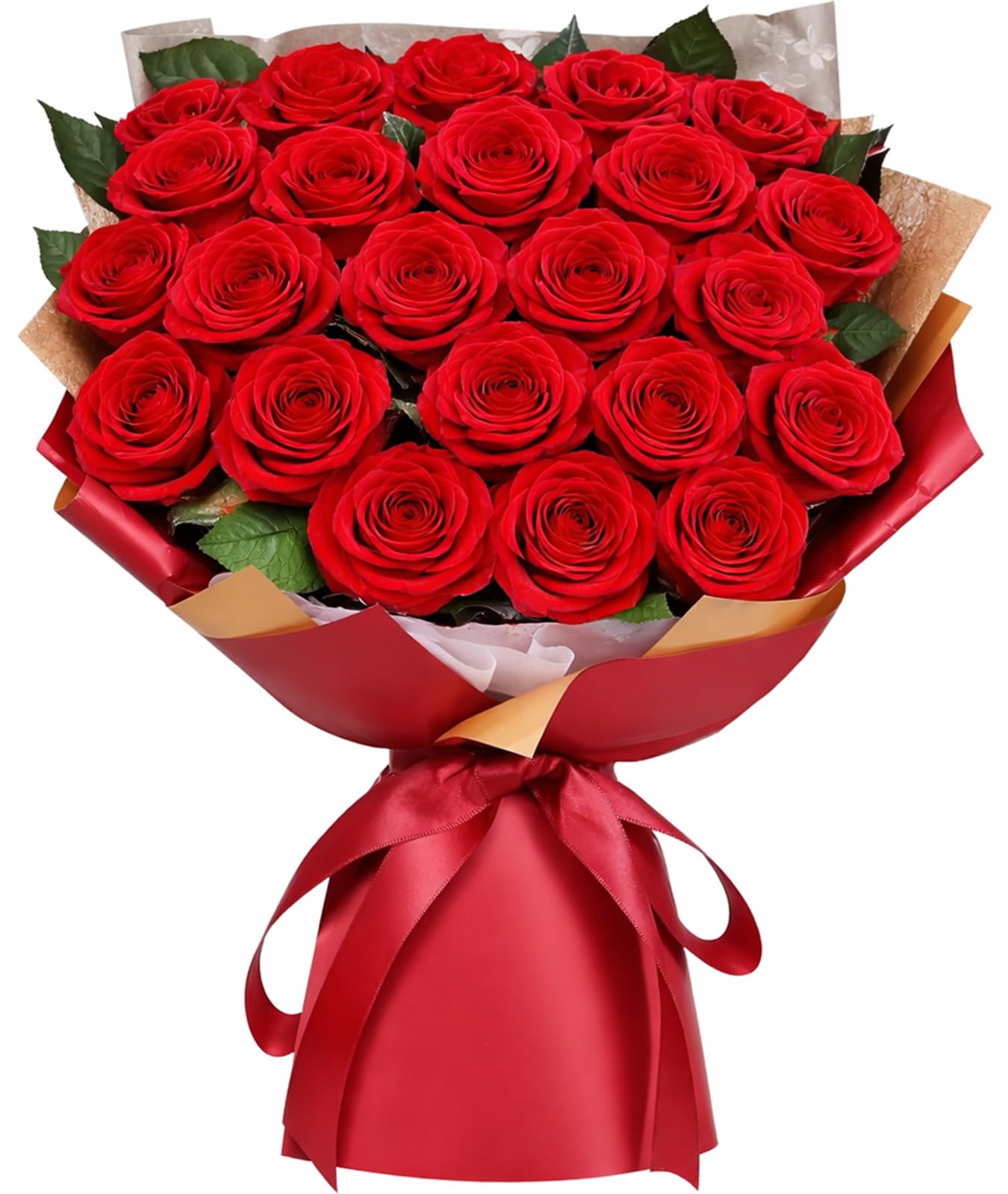 ADDWel Bouquet di Rosa Eterna e Bouquet di Fiori Eterno con 24 Rose Stabilizzate – Regalo Romantico per Donna Mamma Fidanzata o Moglie Compleanno Festa della Mamma San Valentino e Natale del mare