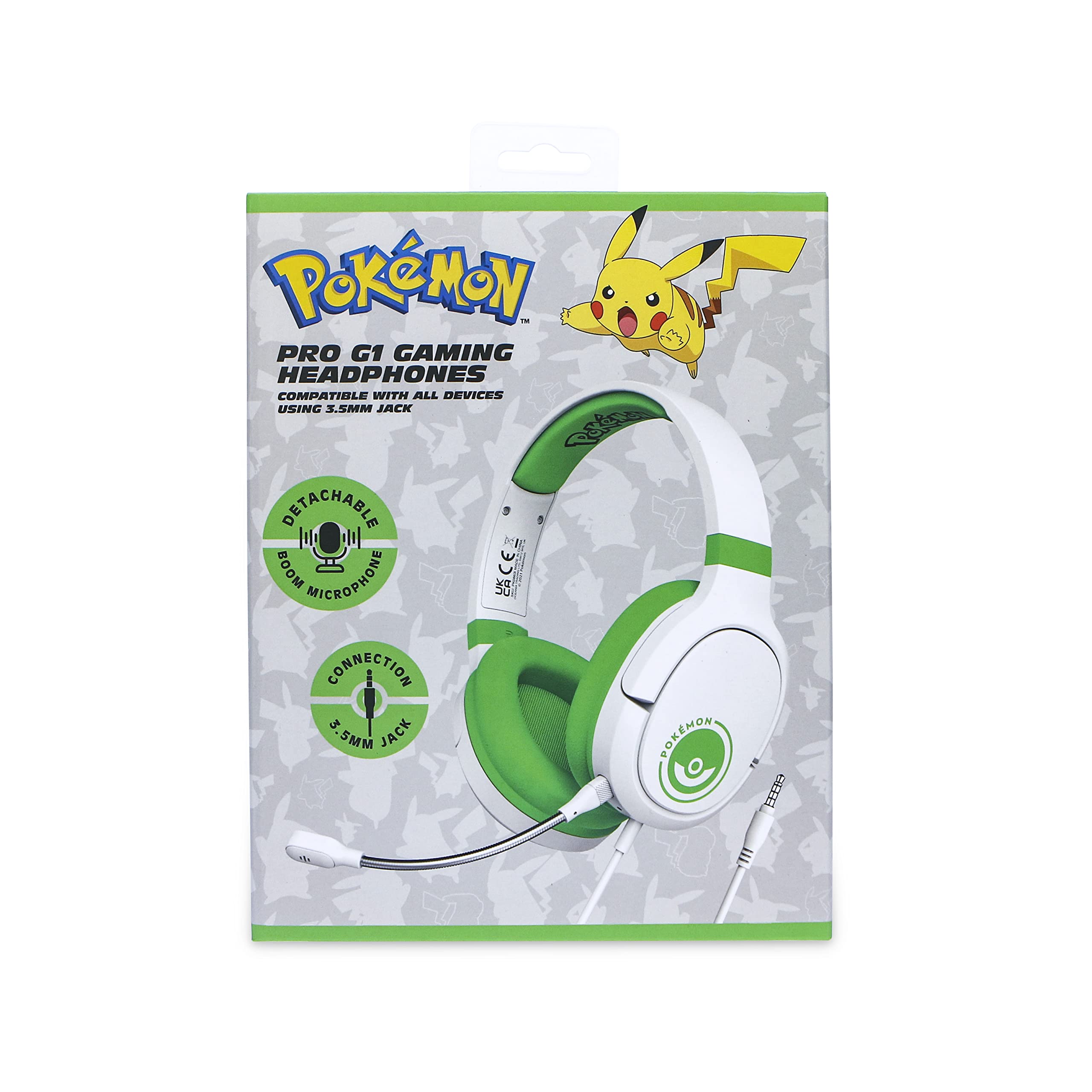 OTL Technologies Auriculares Gaming Pro G1 POKÉMON POKÉ Ball Blanco Y Verde