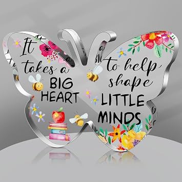 Teacher Appreciation Gifts for Women Acrylic Graduation Thank You Teacher Gift from Student End of Year Present for Office Desk Decor Paperweight KeepsakeVivid Butterfly
