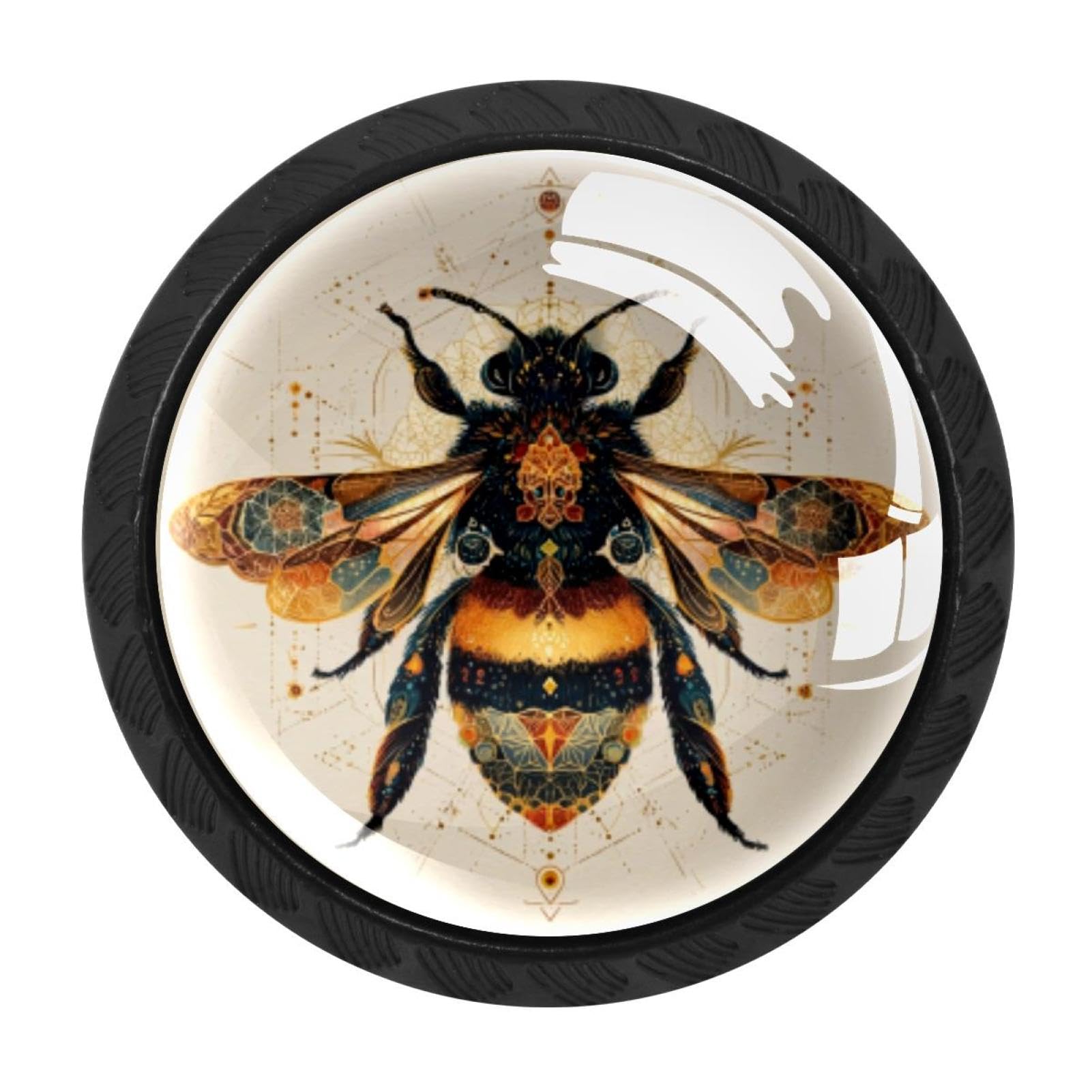CHENZZZZ 4 Pack Aesthetic Art Bee Drawer Knob Cabinet Hardware