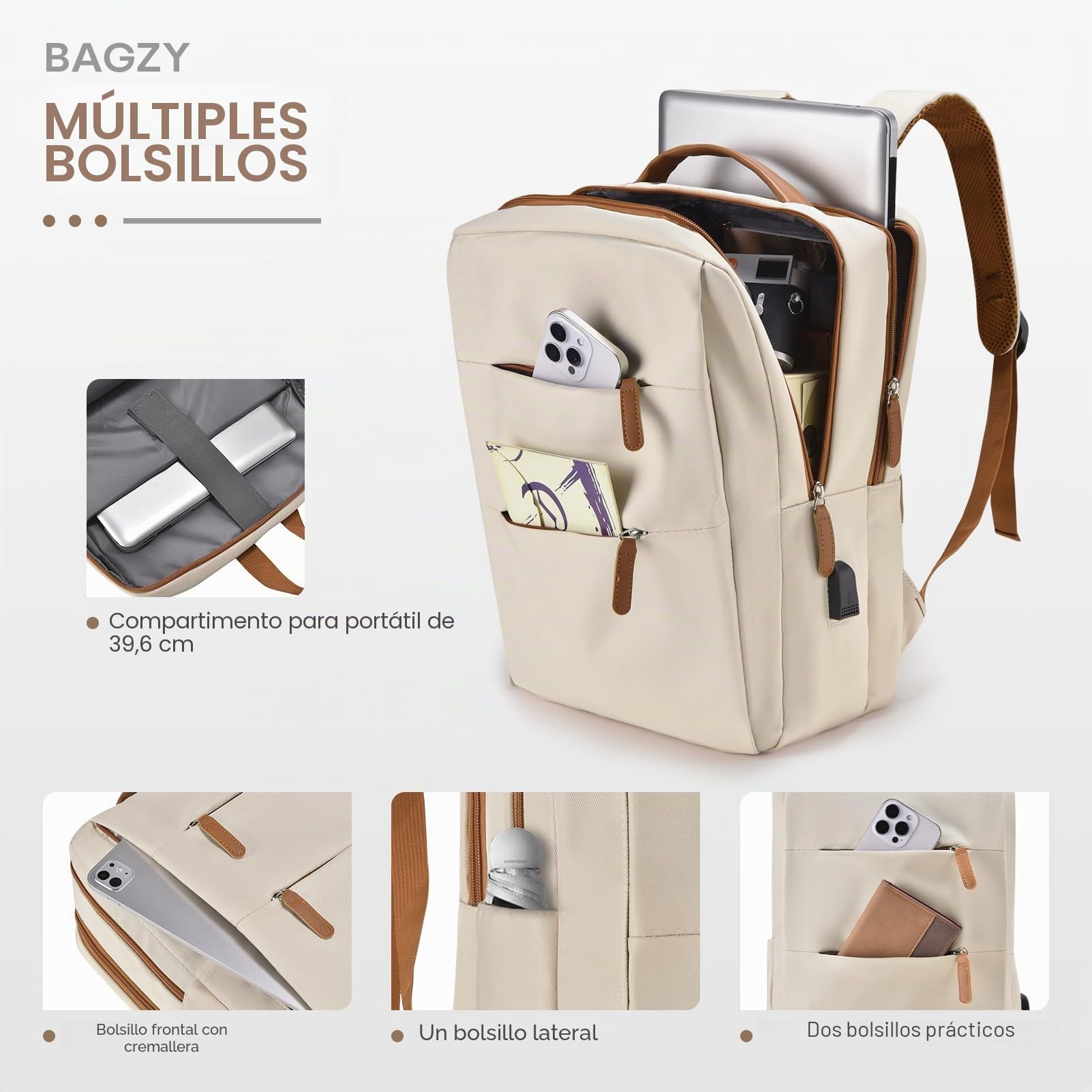 BAGZY 40x30x15cm Mochila Avion Air France British Airways Equipaje de Mano 20L Mochila Viaje para Avion Vacio Mochilas Impermeable Hombre Mujer Trabajo Maleta Mochilas para Ordenador Portátil Negro